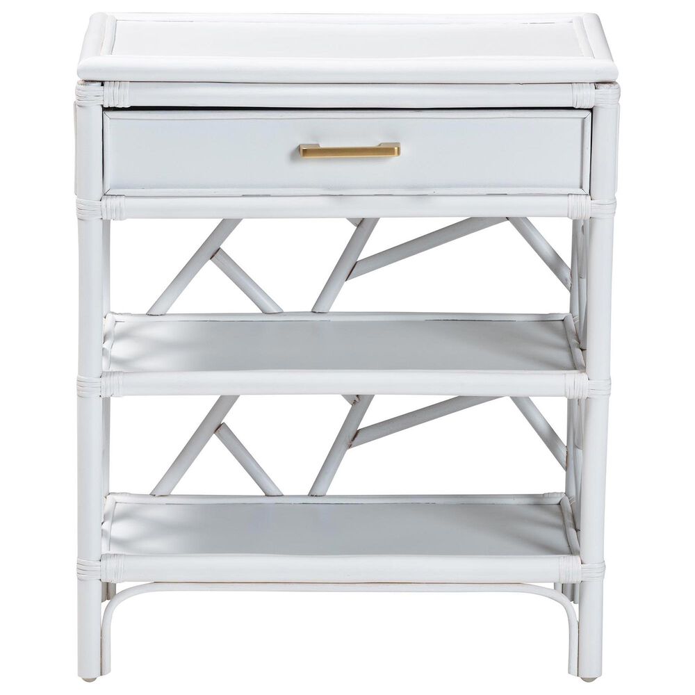 Baxton Studio Daina 1-Drawer Nightstand in White, , large