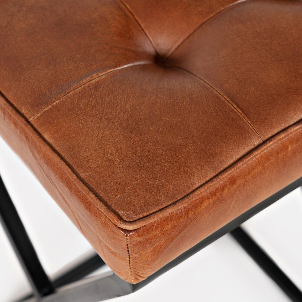 Waltham Brooks Leather Counter Stool in Saddle, , large
