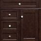 James Martin Vanities Brittany 30" Single Bathroom Vanity in Burnished Mahogany with 3 cm Victorian Silver Quartz Top and Rectangular Sink, , large
