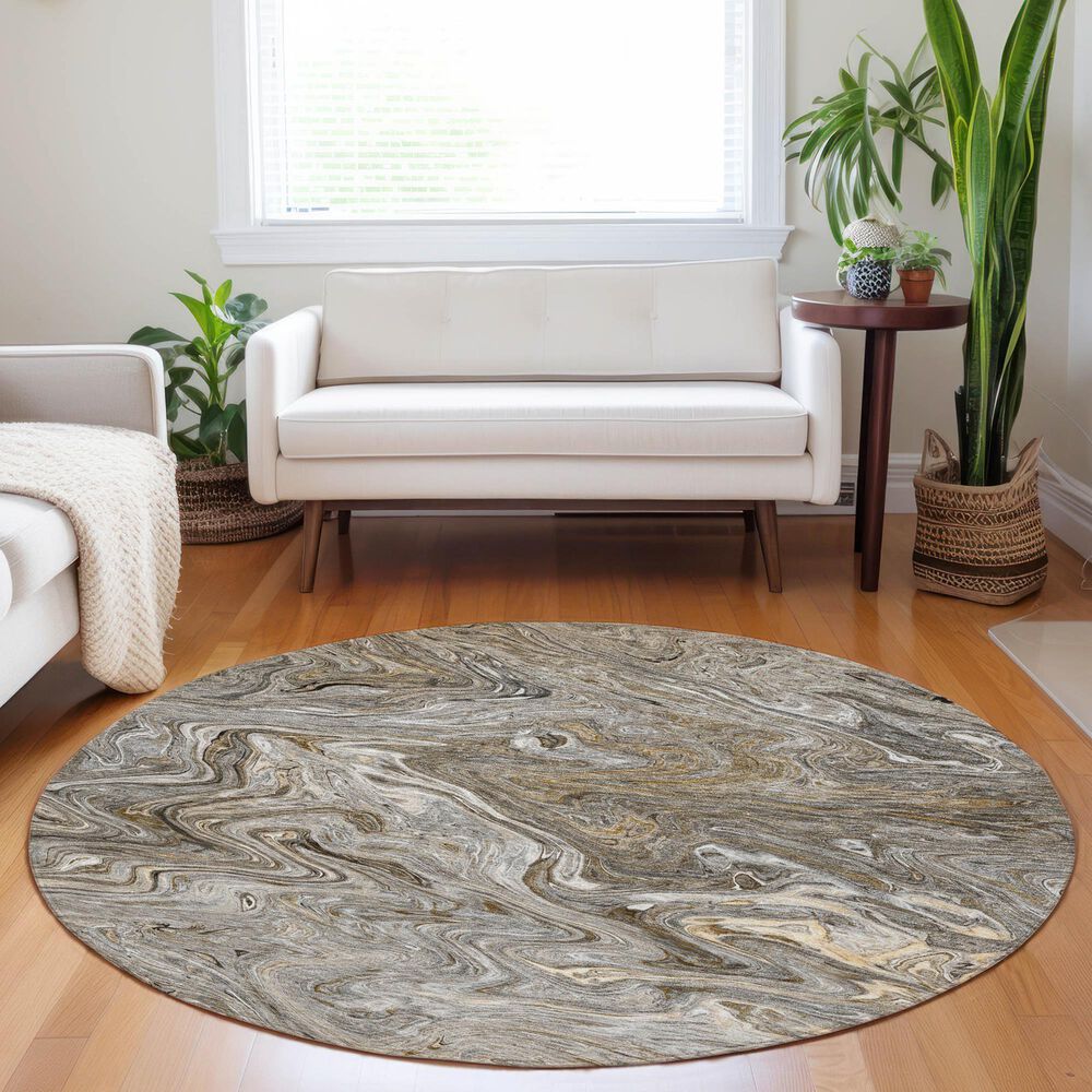 Dalyn Rug Company Ravenna RN8 8&#39; Round Taupe Area Rug, , large