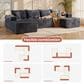 HOMLUX 134.6" Sectional Sofa with High Density Foam in Gray, , large