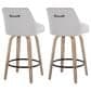 LumiSource Hannah Swivel Counter Stool with Grey Fabric Upholstery in Whitewashed and Black (Set of 2), , large