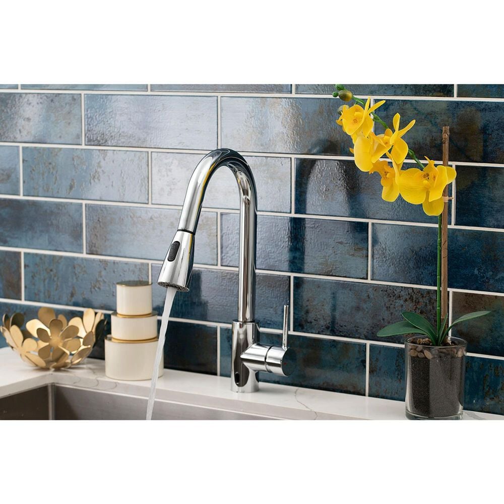 MS International Touch-Less Infrared Sensor Kitchen Faucet in Polished Chrome, , large