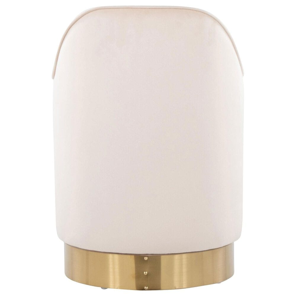 Lumisource Marla Vanity Stool with Cream Upholstered in Gold, , large
