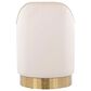 Lumisource Marla Vanity Stool with Cream Upholstered in Gold, , large