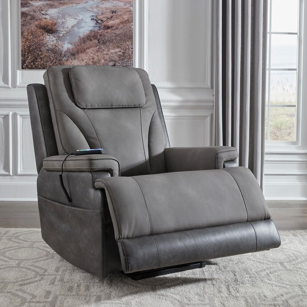 Ashley 4Z-Peaceful Pause Power Lift Recliner in Slate, , large