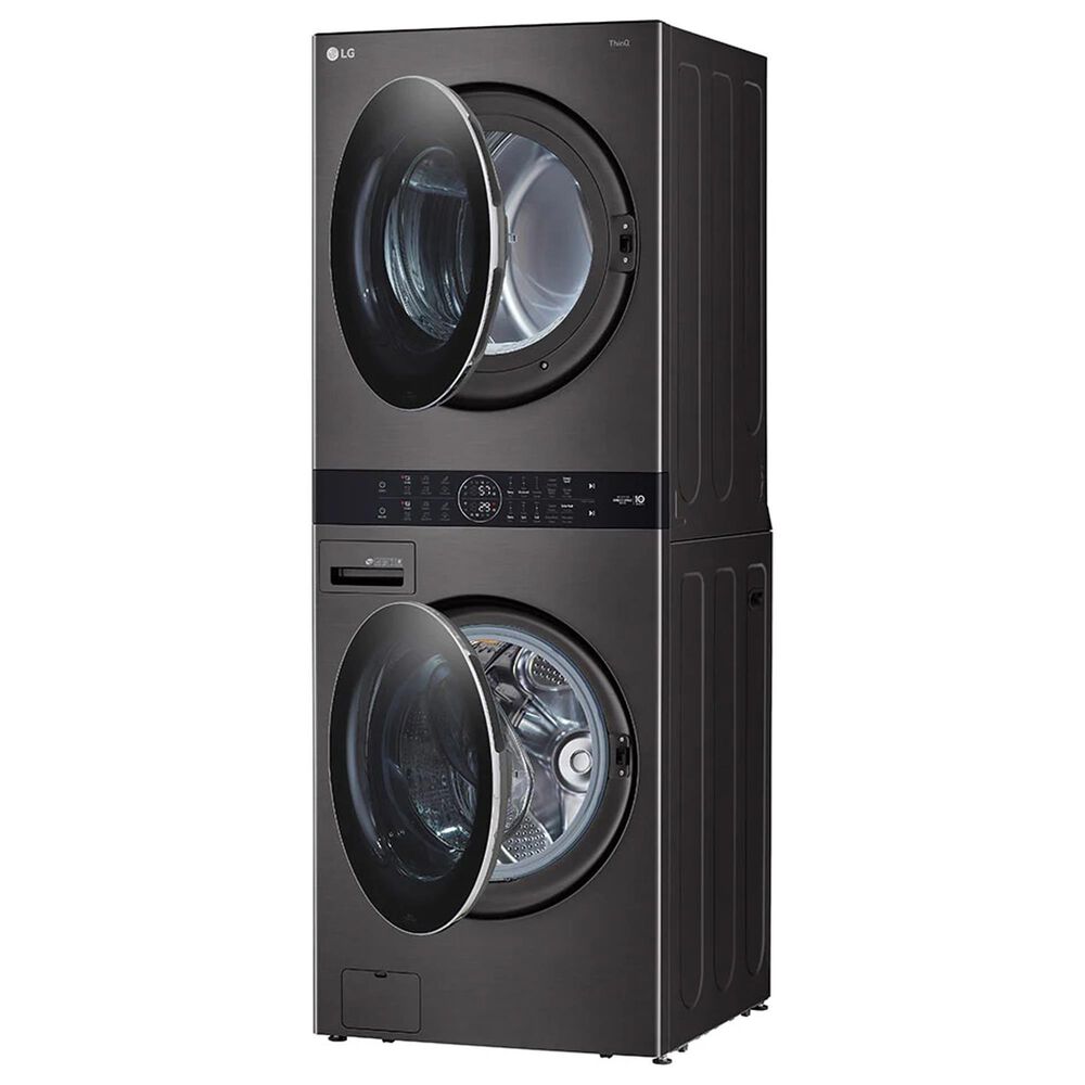 LG WashTower with Center Control 4.5 Cu. Ft. Washer and 7.4 Cu. Ft.  Electric Dryer in Black Stainless Steel