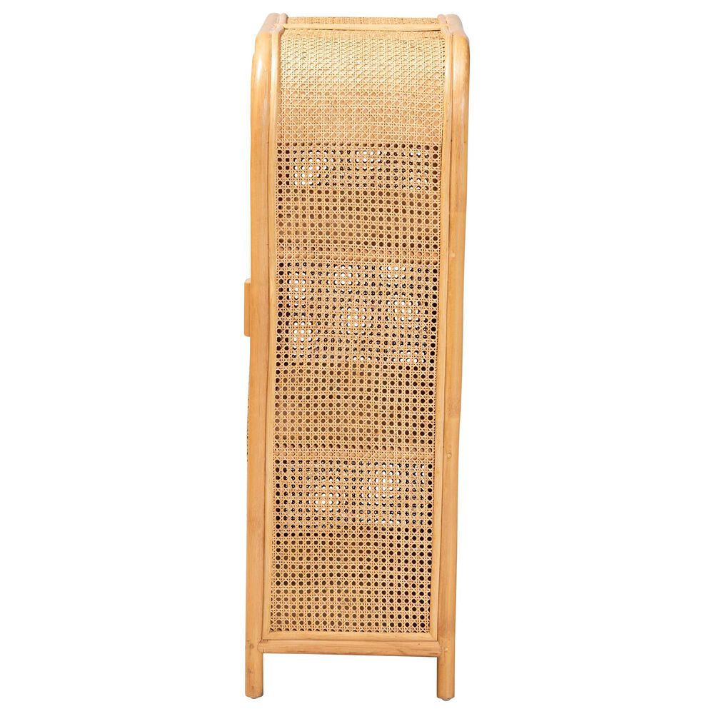 Baxton Studio Curacao 2-Door Rattan Storage Cabinet in Light Honey, , large