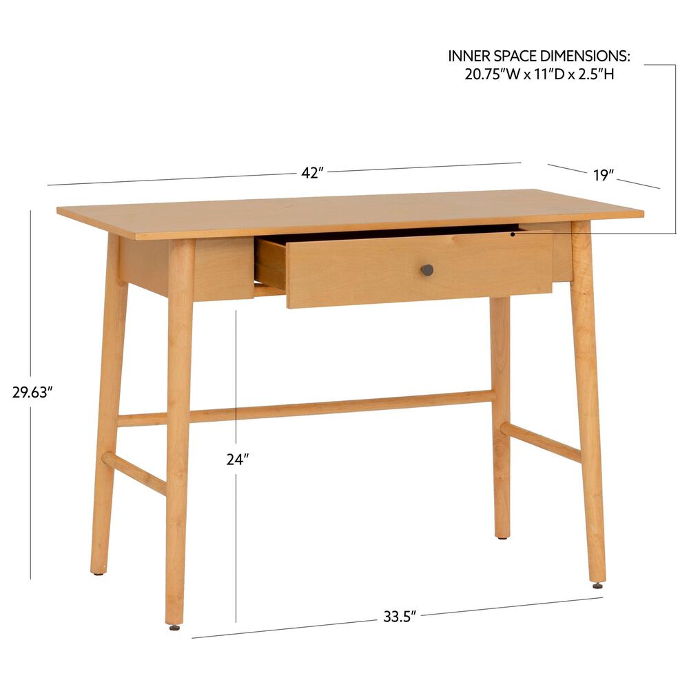 Linon Home Decor Charlotte Writing Desk Natural, , large