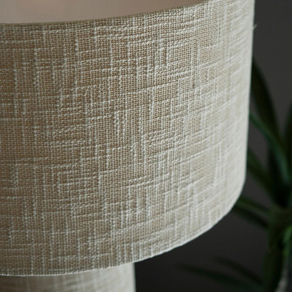 Kalalou Boucle Fabric Table Lamp in White, , large