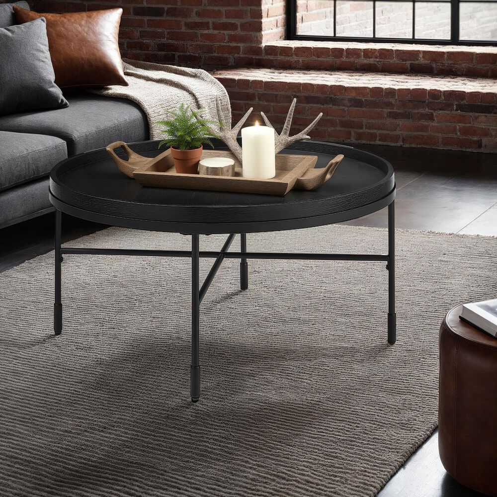 Linon Home Decor Soloman Coffee Table in Black, , large