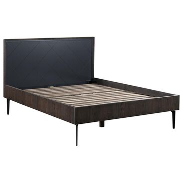 Blue River Cross Queen Platform Bed in Dark Gray, , large