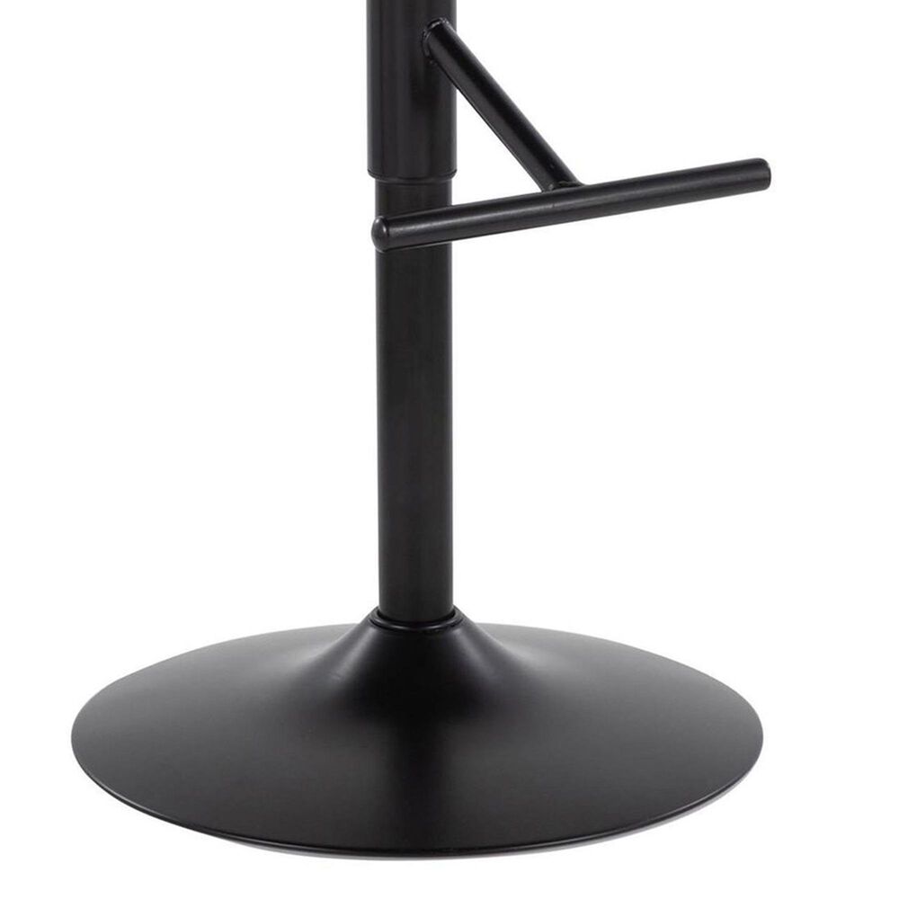 LumiSource Lombardi Adjustable Swivel Barstool with Espresso Faux Leather Upholstery in Black and Walnut (Set of 2), , large