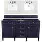 James Martin Vanities Brittany 60" Double Bathroom Vanity in Victory Blue with 3 cm Eternal Jasmine Pearl Quartz Top, , large