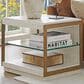 Lexington Furniture Carmel Point Lobos Rectangular End Table in White and Brass, , large