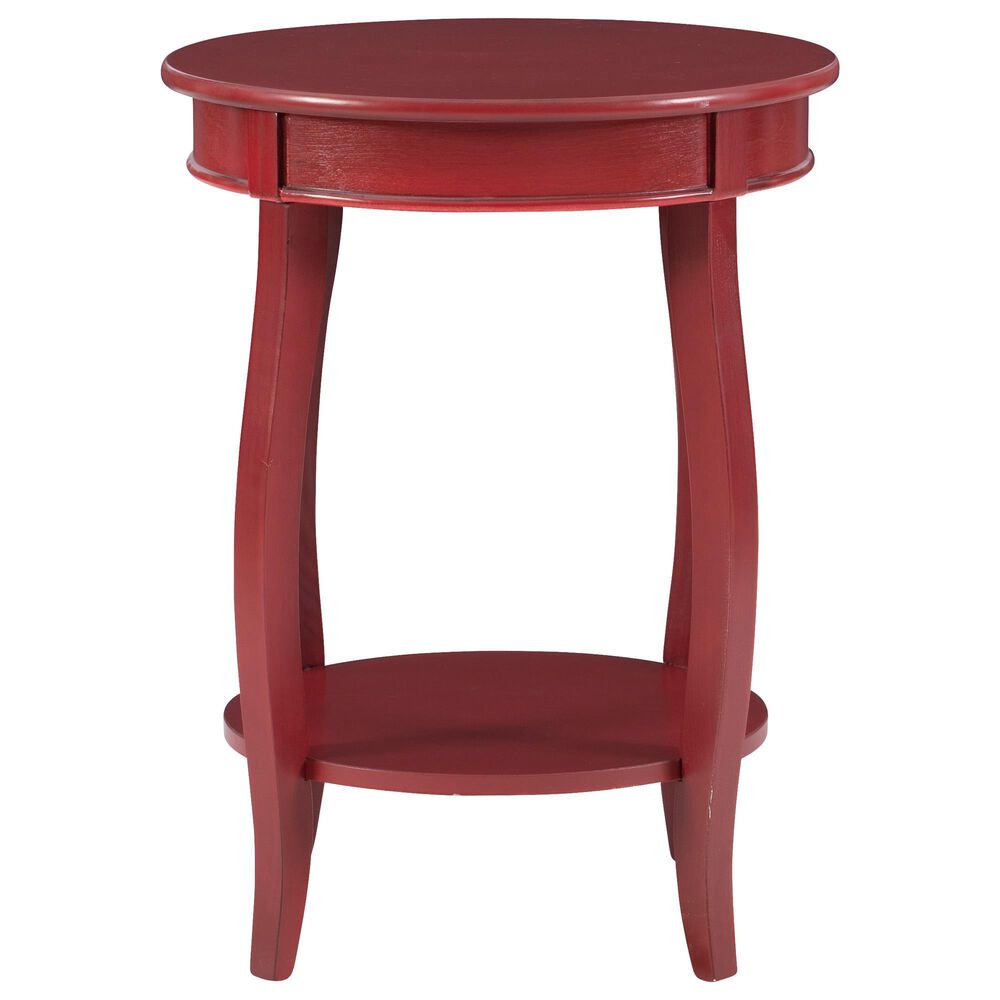 Linon Home Decor Rainbow Round Side Table in Red, , large