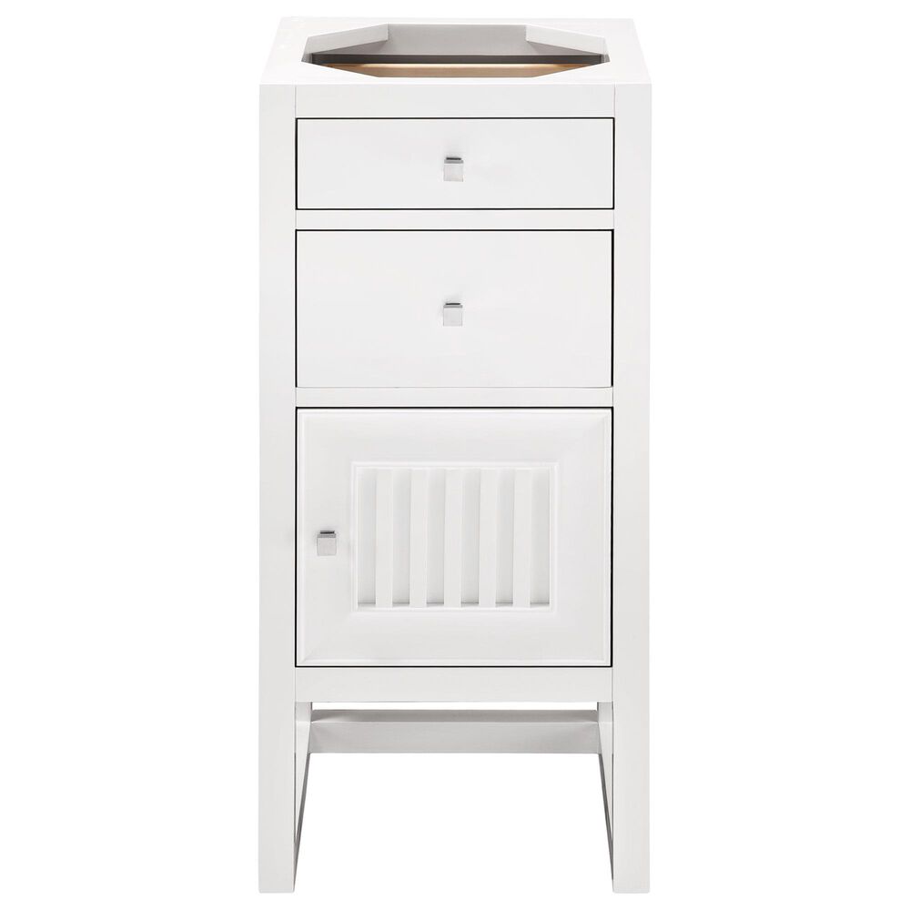 James Martin Vanities Athens 15" Right Door Cabinet in Glossy White with 3 cm White Zeus Quartz Top, , large