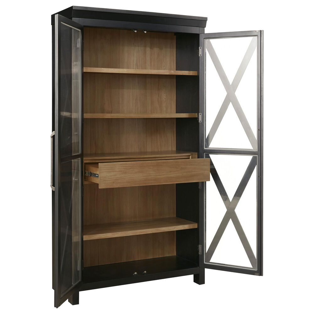 Ashley Ridgester Display Cabinet in Light Brown and Black, , large
