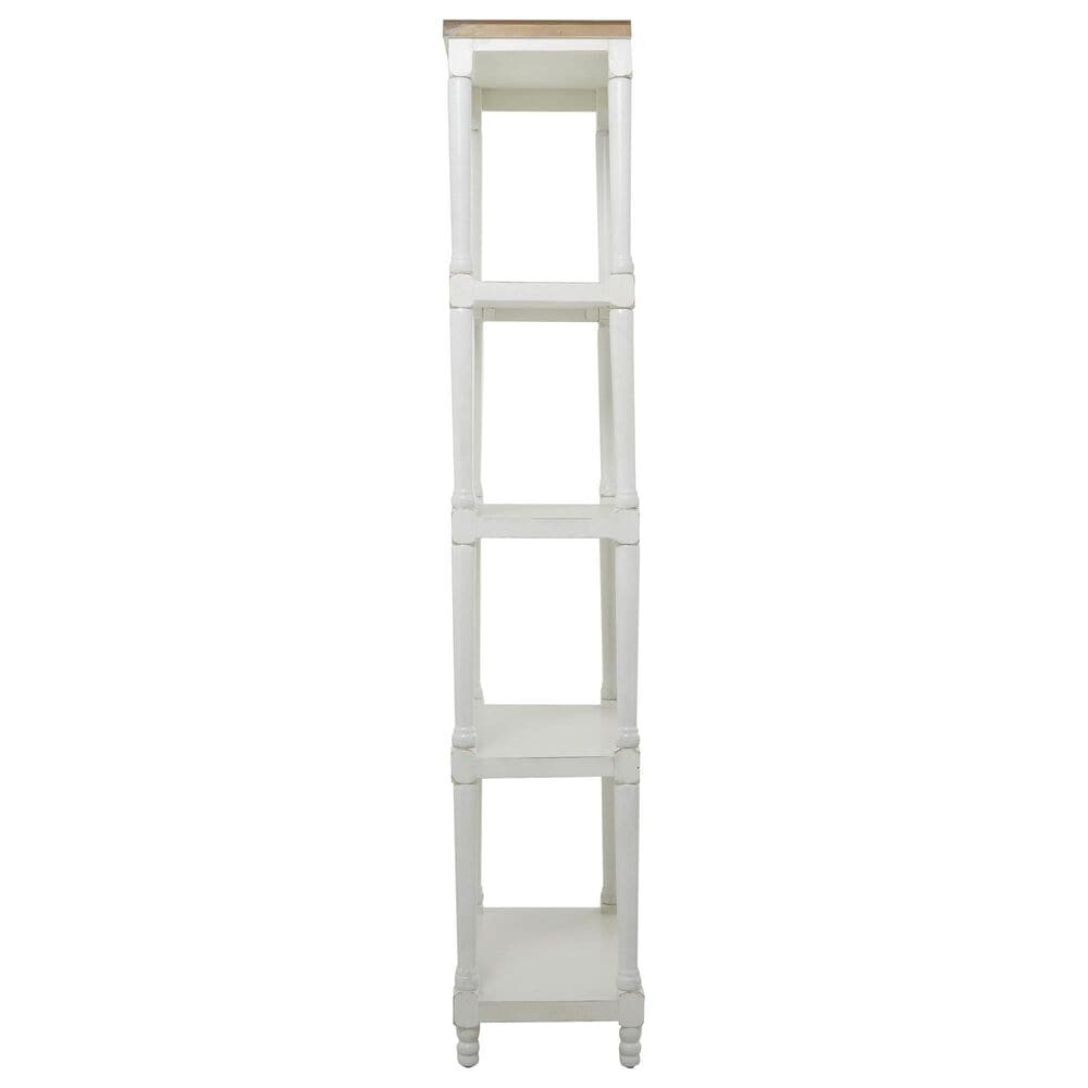 Maple and Jade 4-Shelf Storage Shelving Unit in White and Brown, , large