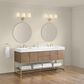 37B Mauri 72" Double Bathroom Vanity with Metal Base in Walnut Drift with High-Profile 4" White Composite Stone Top, , large
