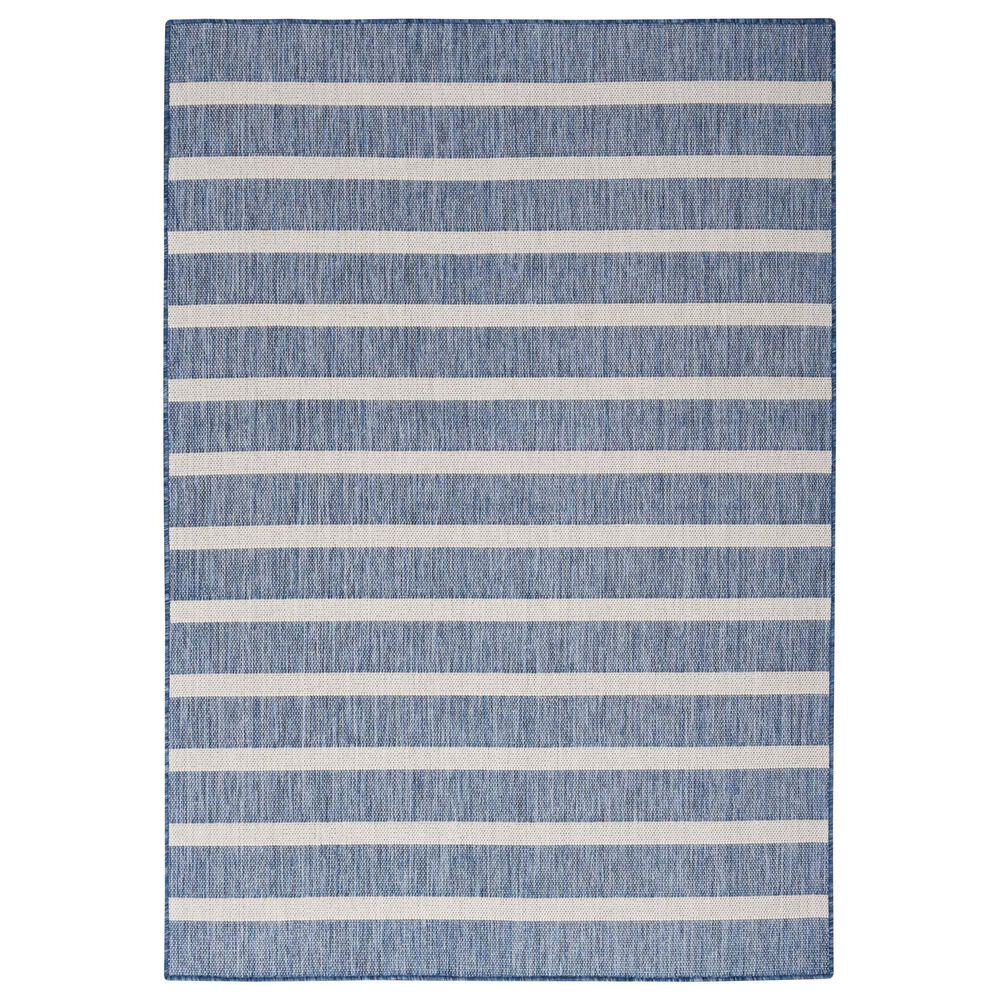 Nourison Positano POS03 Navy and Ivory 9" x 12" Indoor/Outdoor Area Rug, , large