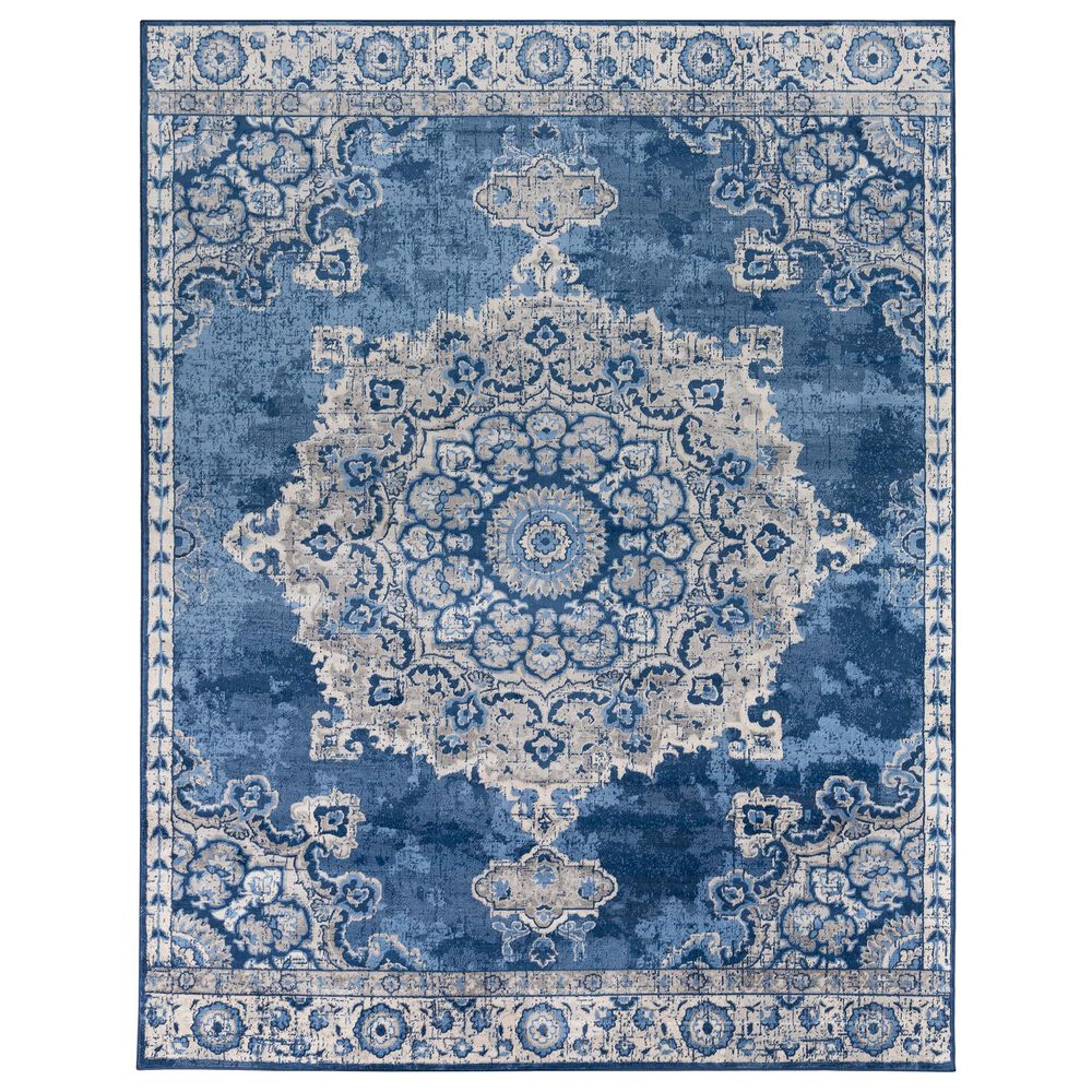 Surya Monaco MOC-2300 7'9" x 10'3" Bright Blue, Gray and Cream Area Rug, , large