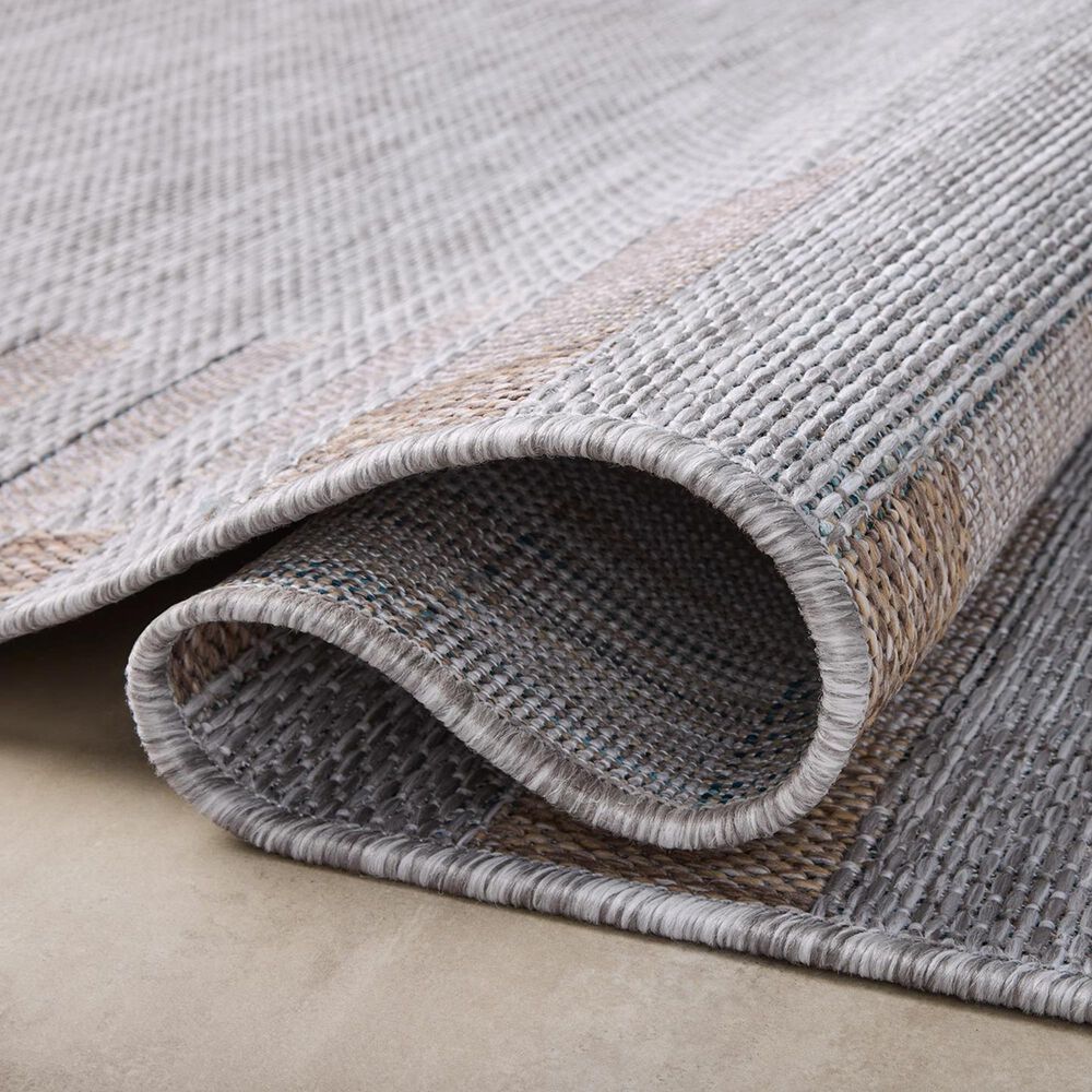Amber Lewis x Loloi Topanga Silver and Natural 6&#39;7&quot; x 9&#39;4&quot; Indoor/Outdoor Area Rug, , large