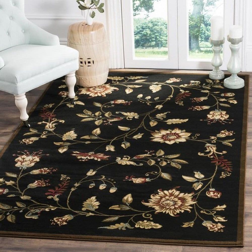 Safavieh Lyndhurst LNH552 5&#39;3&quot; x 7&#39;6&quot; Black and Multicolor Area Rug, , large