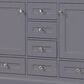 Lexora Home Dukes 48" Double Bathroom Vanity in Dark Grey with 2 cm White Cultured Marble Top and Rectangular Sinks, , large
