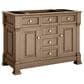 James Martin Vanities Brookfield 48" Single Bathroom Vanity in Pecan with 3 cm Victorian Silver Quartz Top and Rectangular Sink, , large