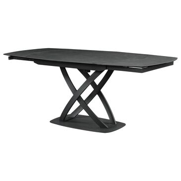 Global Furniture USA Metal and Glass Dining Table with Self-Storing Leaf, , large