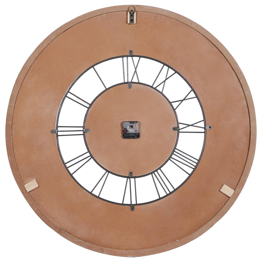 Maple and Jade 32&quot; Wall Clock in Light Brown and White, , large