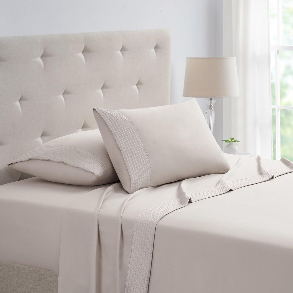 Trade Linker 4-Piece Full Waffle Hem Sheet Set in Ivory, , large