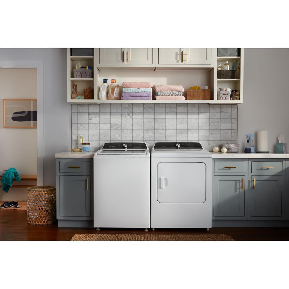 Whirlpool 4.7 Cu. Ft. Top Load Washer with 2-In-1 Removable Agitator and 7 Cu. Ft. Electric Dryer Laundry Pair in White, , large