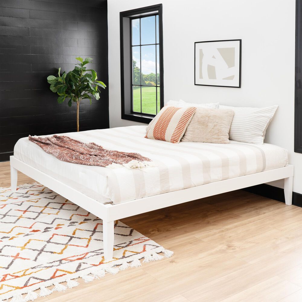 Linden Boulevard Polly King Platform Bed in White, , large