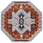 L&R Resources Sinuous Textile Southwestern 4" Octagon Terracotta, Gray and Blue Area Rug, , large