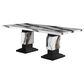 Global Furniture USA Faux Marble Pedestal Dining Table and 6 Chairs in Black, , large