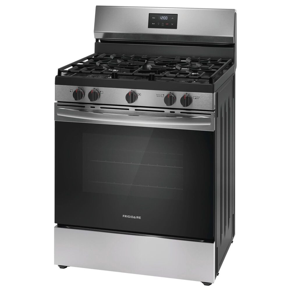 Frigidaire 3 Piece Kitchen Package with 22.3 Cu. Ft.  33&quot; Standard Depth Side by Side Refrigerator, 30&quot; Freestanding Gas Range with Quick Boil Burner, and 24&quot; Built-In Dishwasher with MaxDry in Stainless Steel, , large