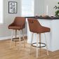 LumiSource Hannah Swivel Bar Stool with Camel Faux Leather Upholstery in Whitewashed and Black (Set of 2), , large