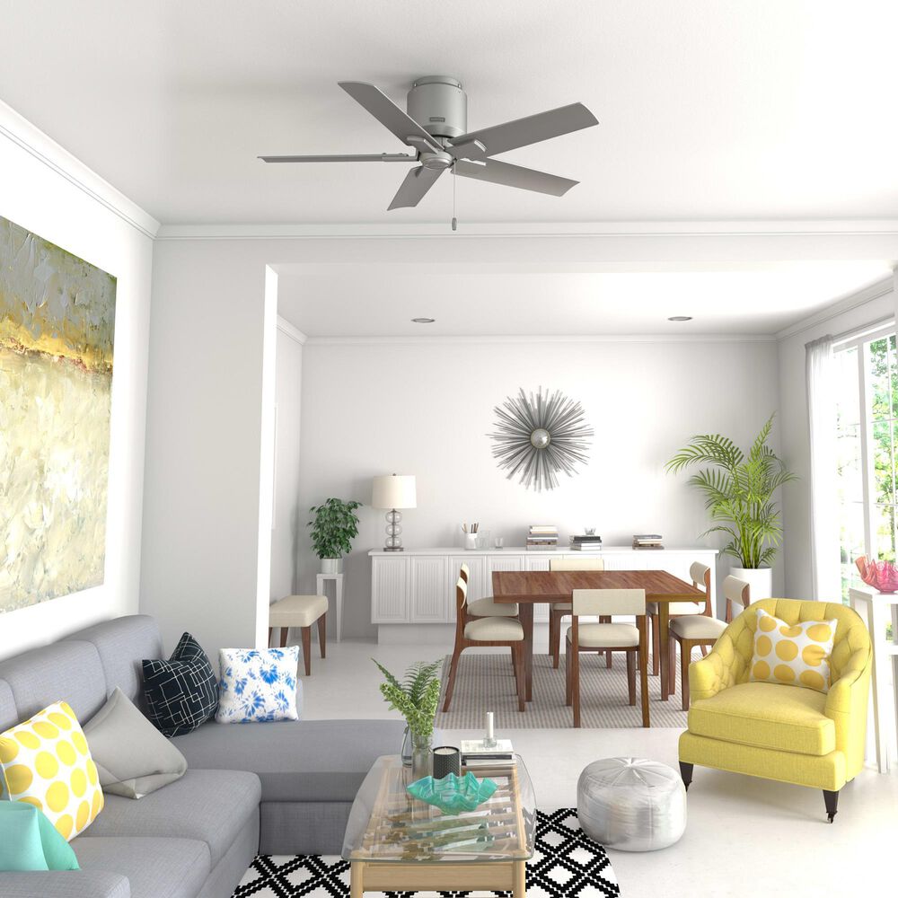 Hunter Terrace 44&quot; Outdoor Ceiling Fan in Matte Silver, , large