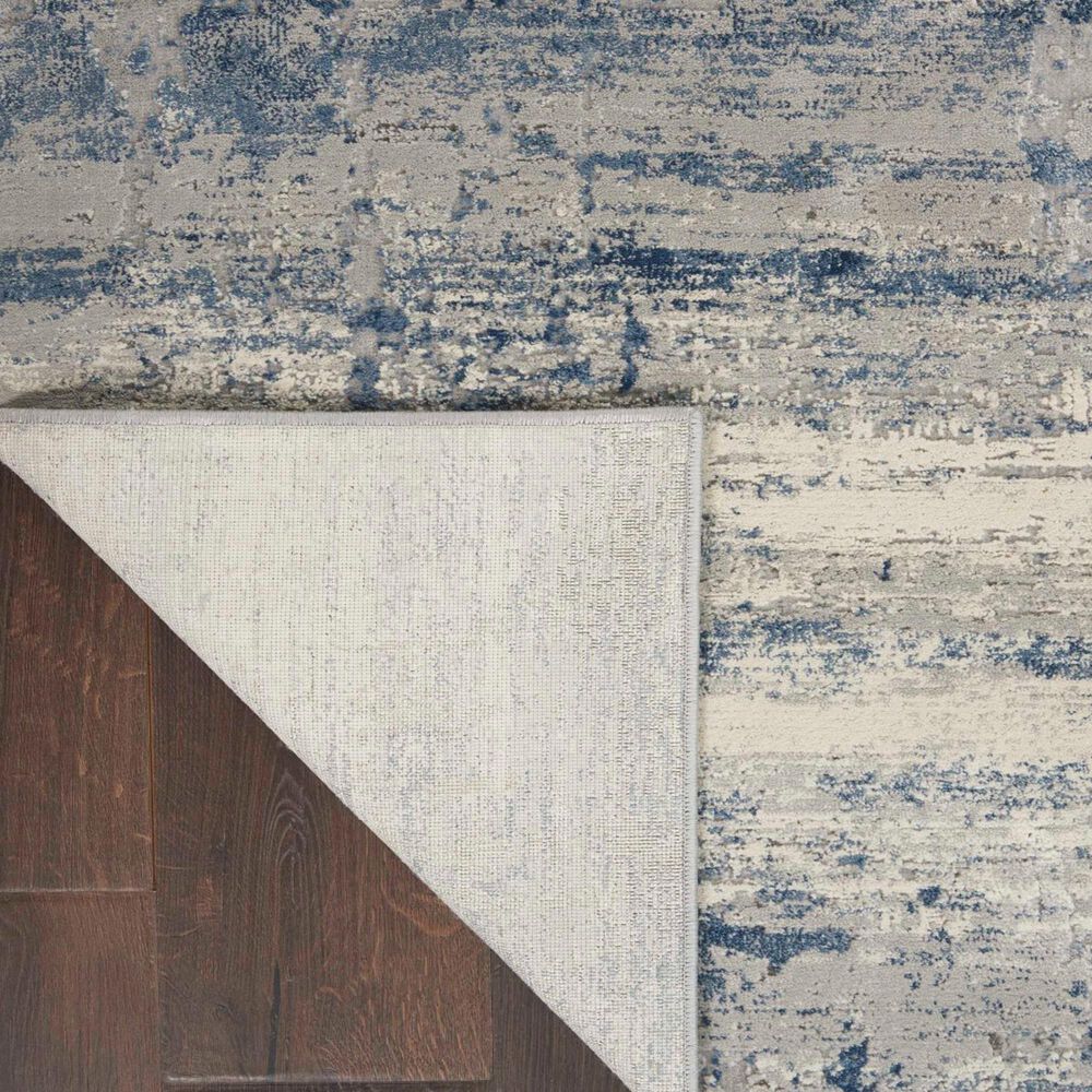 Nourison Rustic Textures Ivory, Deep Blue and Grey 2&#39;2&quot; x 7&#39;6&quot; Runner, , large