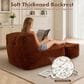 HOMLUX 2-Piece Bean Bag Chair and Ottoman in Brown, , large