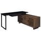Pacific Landing Maddox 2-Piece L-desk and Bookcase Set in Black and Walnut, , large