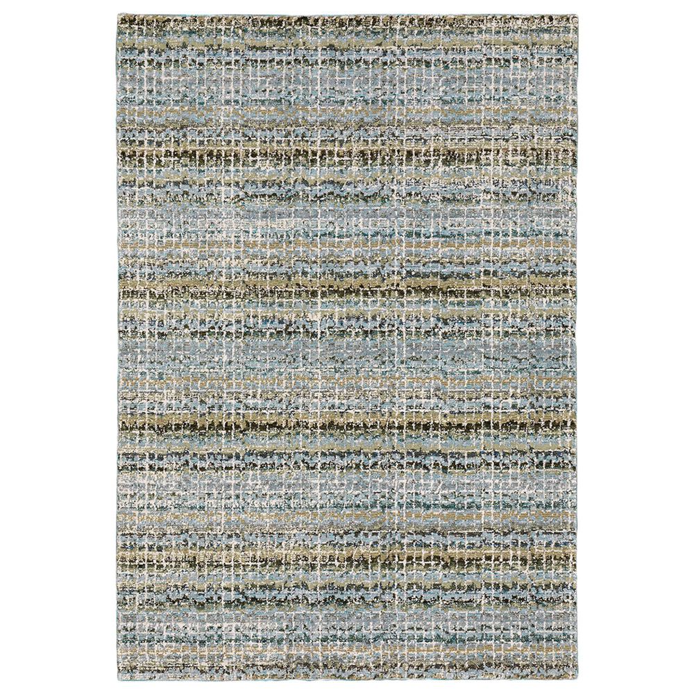 Oriental Weavers Atlas Stripe 747B0 5"3" x 7"3" Blue and Green Area Rug, , large