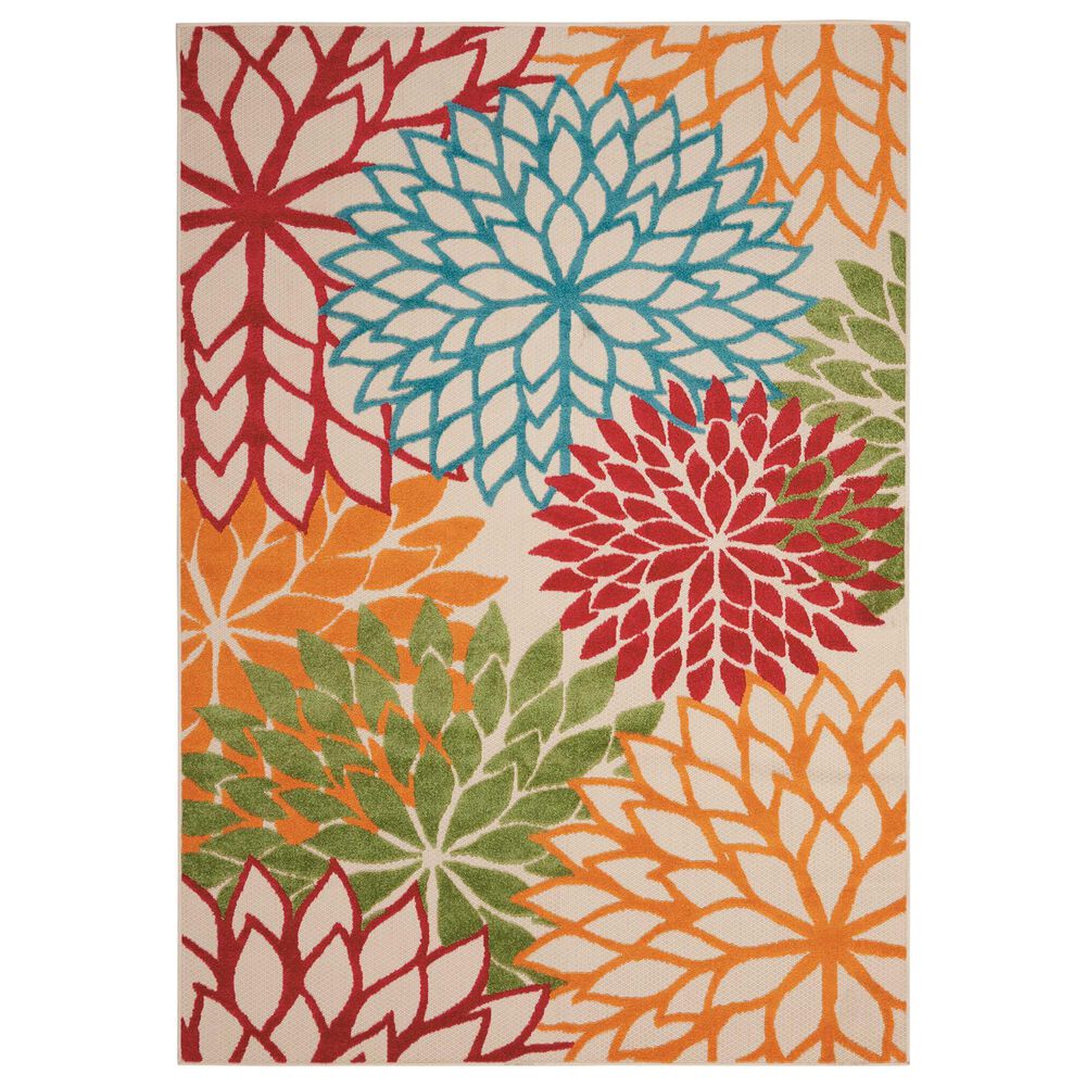 Nourison Aloha 6" x 9" Green Indoor/Outdoor Area Rug, , large