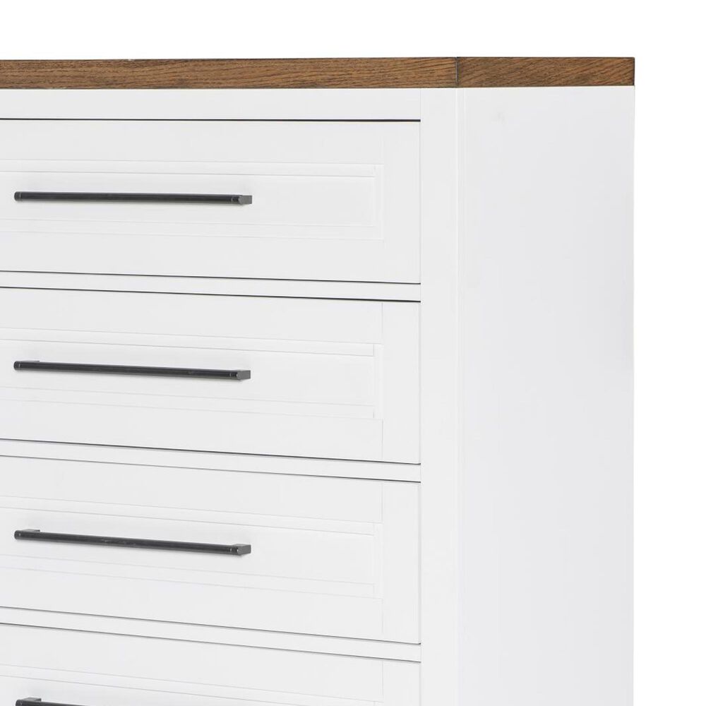 Legacy Classic Dutton 5 Drawer Chest in White and Toasted Oak, , large