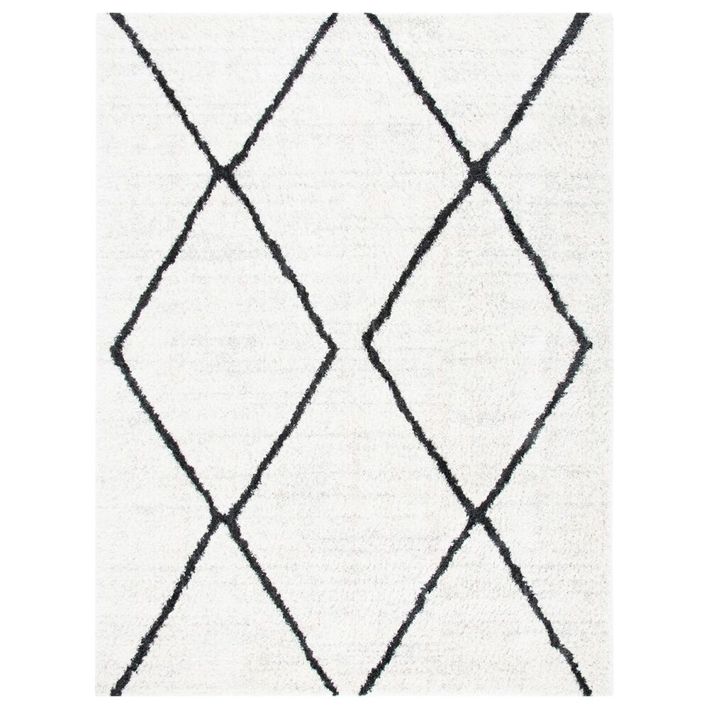 Safavieh August Shag 8" x 10" Ivory and Dark Grey Area Rug, , large