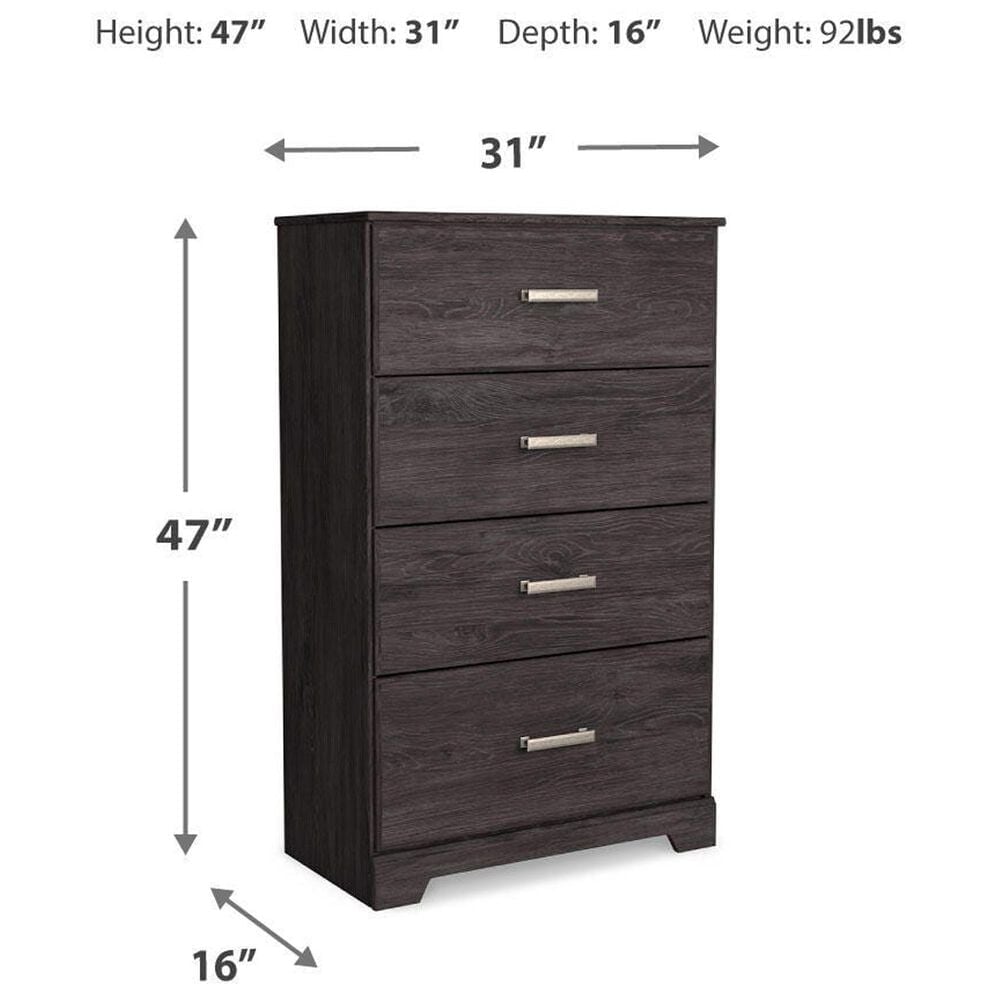 Ashley Belachime 5 Piece King Panel Bedroom Set in Dark Charcoal, , large