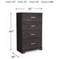 Ashley Belachime 5 Piece King Panel Bedroom Set in Dark Charcoal, , large