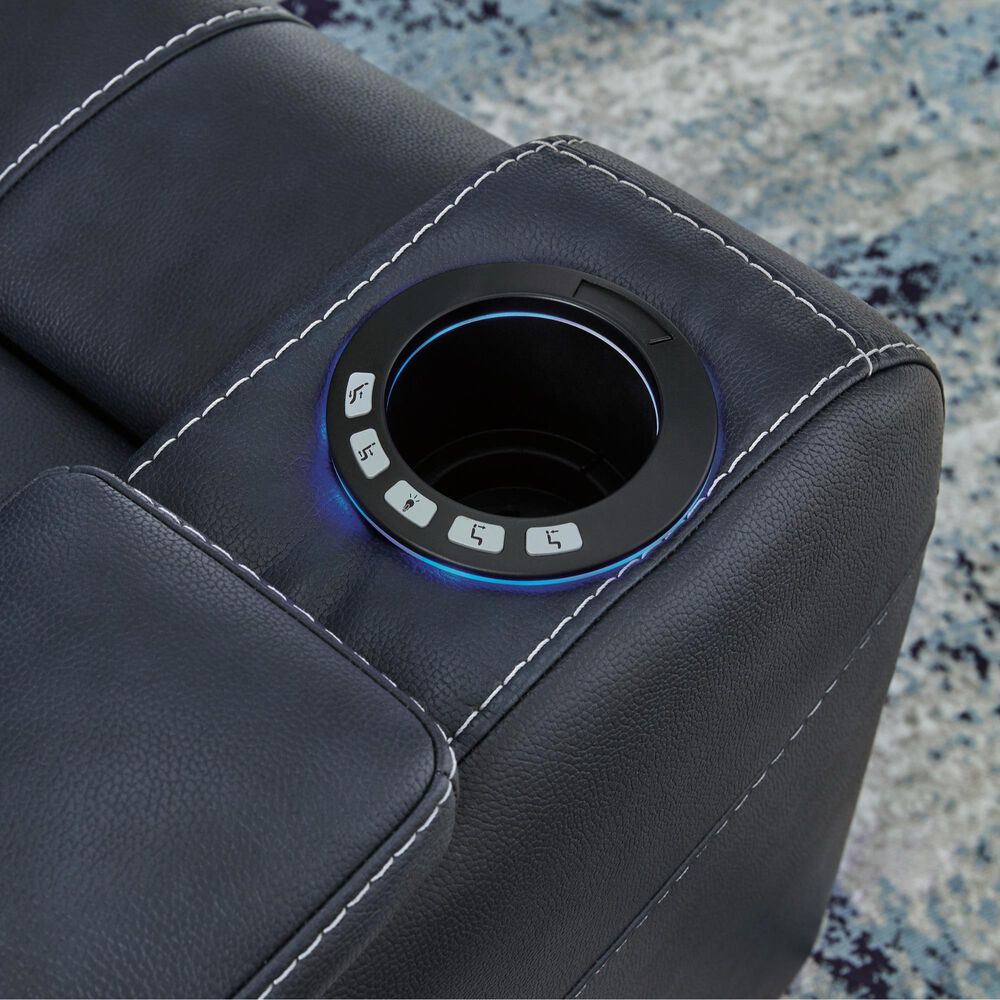 Ashley Feazada Power Recliner and Headrest in Sapphire, , large